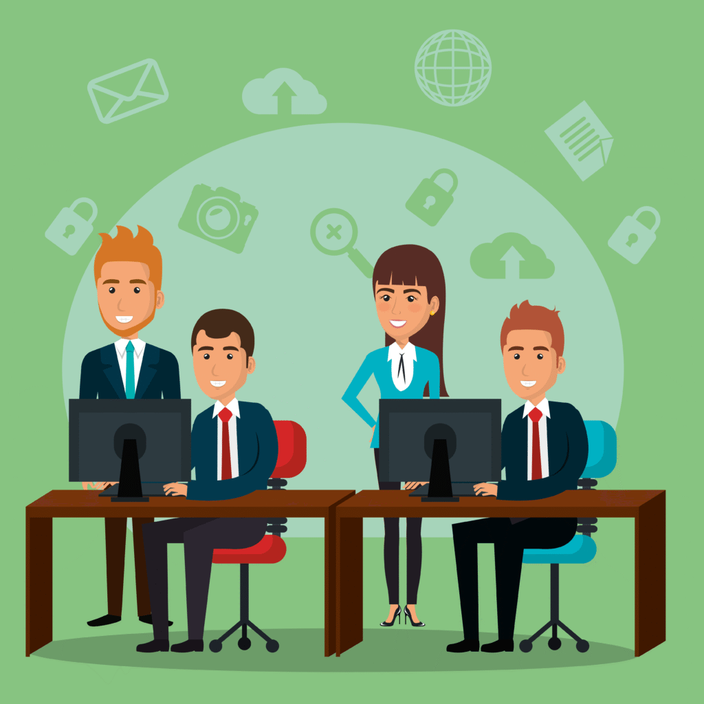 business team whatsapp communication laptop